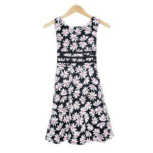 Rare Editions Dress Pink White Black Floral Daisy Print Girl's Casual Sleeveless